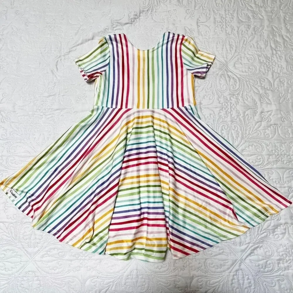 Briabay Rainbow Stripe Skater Dress Size 6